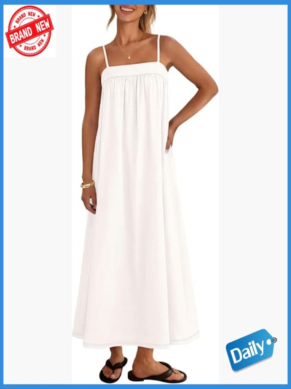 Spaghetti Strap Backless Linen Boho Maxi Dress Summer Casual Beach